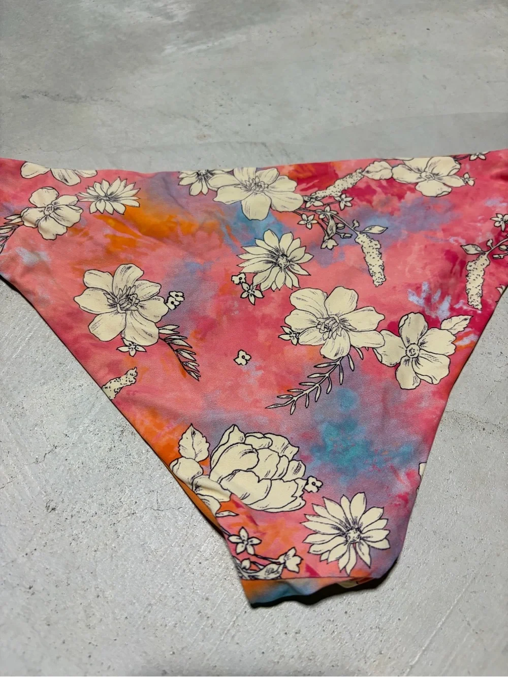 Kikirio Floral Bikini Bottom - Orange & Pink Floral small
